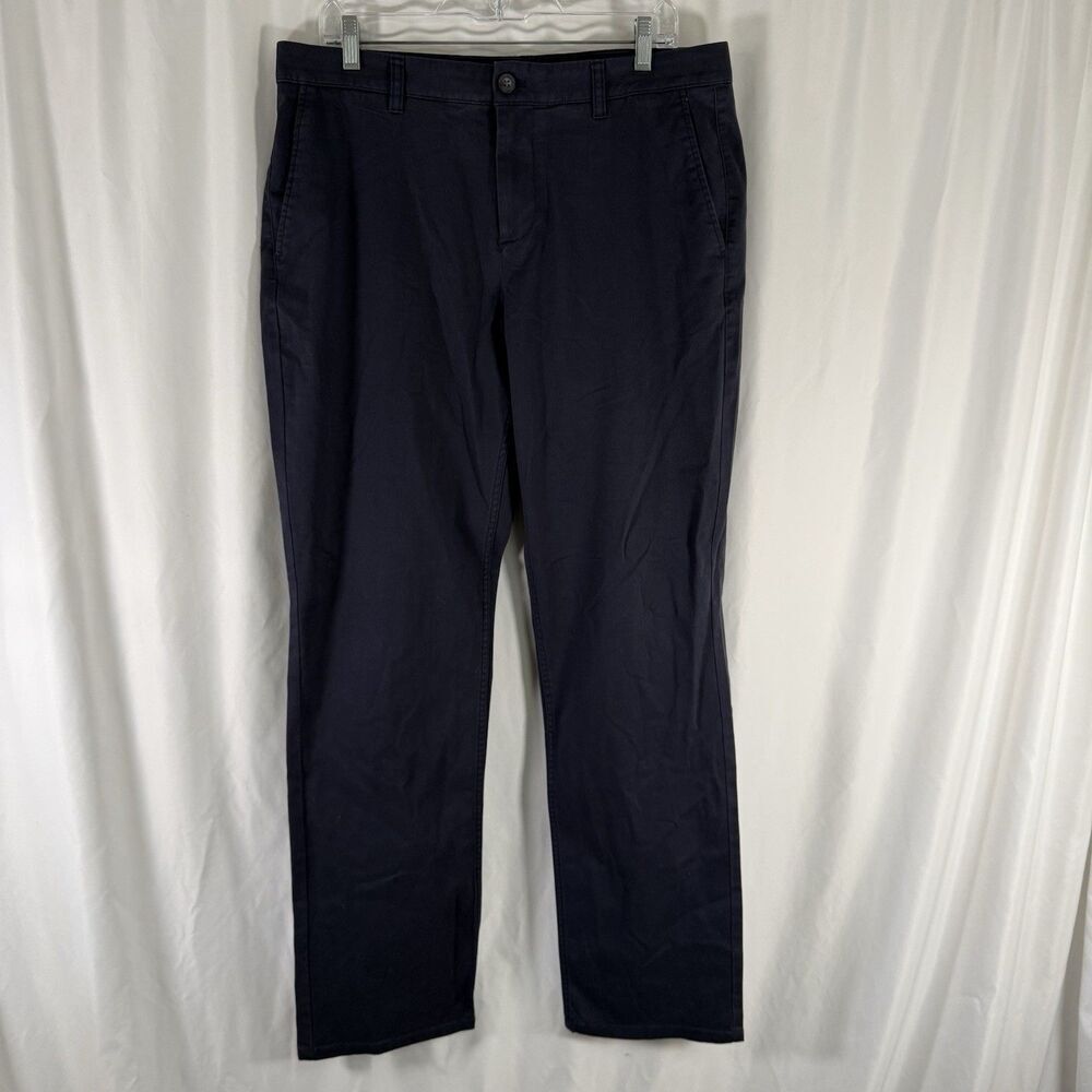 Hawker Rye Chino Pants Men's 34x34 Blue Flat Front Relaxed Slash Pocket Cotton B